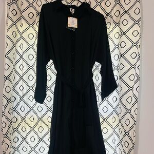 Anne Klein Elegant Black Long Sleeve Dress